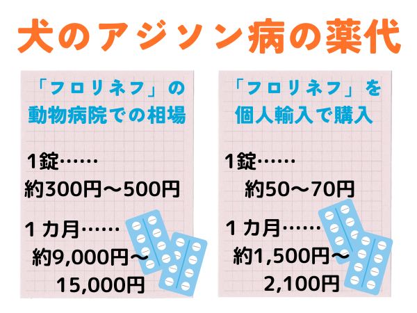アジソン病の犬の薬代はいくらかかる？